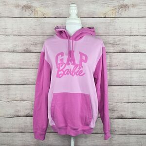 Women's Gap x Barbie Collab Hoodie Small Pink Arch Logo Hooded Sweatshirt